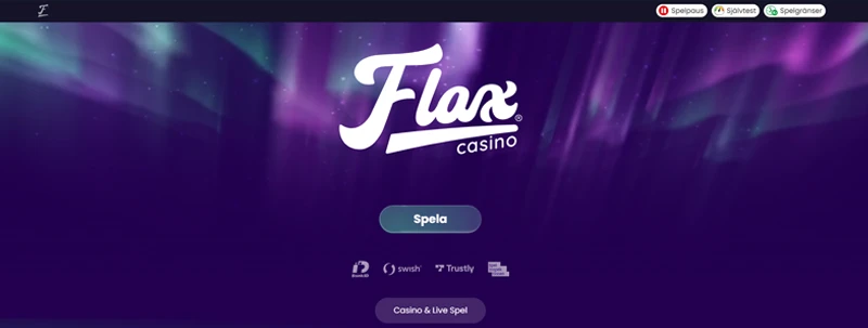 Flax Casinos startsida.