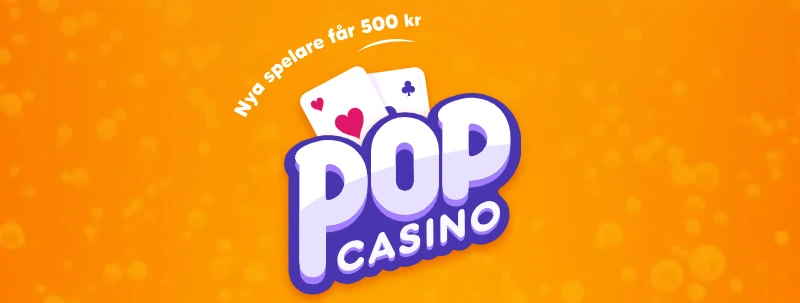 Pop Casinos landningssida och bonus.