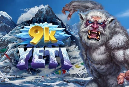Logotyp och grafik med en Yeti och Mount Everest från casinospelet 9K Yeti photo