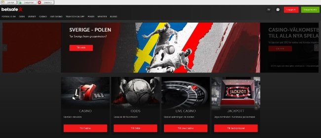 Betsafe nätcasino med odds slots och bankid