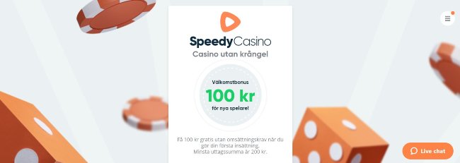 Speedy Casino nätcasino med BankID